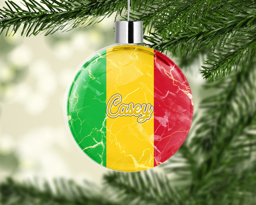 Personalized Christmas Tree Ornament African Country Flag Series - Mali Flag