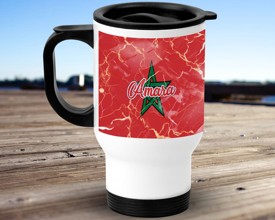 Personalized Insulated Travel Mug 14oz African Country Flag Series - Morocco Flag