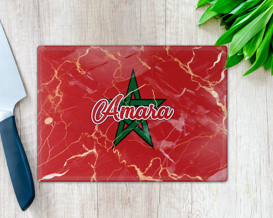 Personalized Cutting Board African Country Flag Series - Morocco Flag