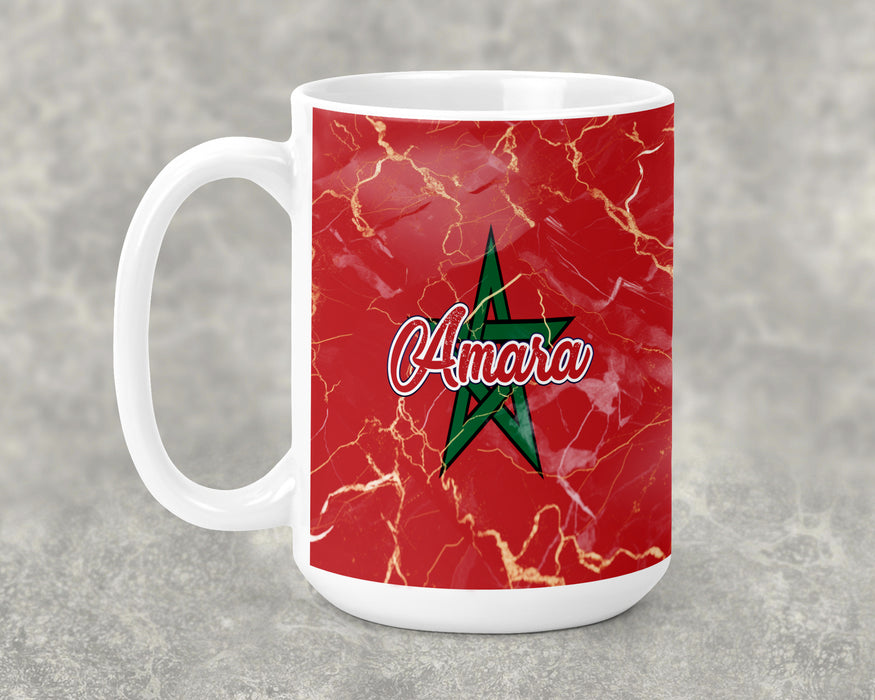 Personalized Ceramic 15oz Mug African Country Flag Series - Morocco Flag