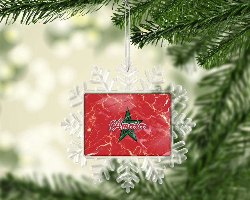 Personalized Christmas Tree Ornament African Country Flag Series - Morocco Flag