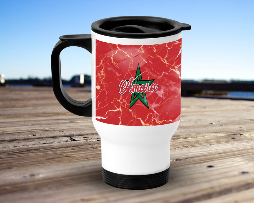 Personalized Insulated Travel Mug 14oz African Country Flag Series - Morocco Flag