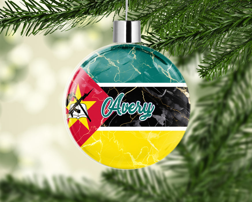 Personalized Christmas Tree Ornament African Country Flag Series - Mozambique Flag