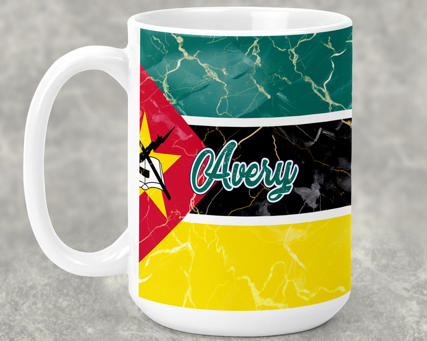 Personalized Ceramic 15oz Mug African Country Flag Series - Mozambique Flag