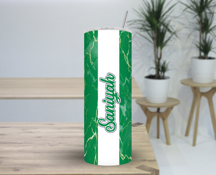 Personalized 30oz Travel Skinny Tumbler African Country Flag Series - Nigeria Flag