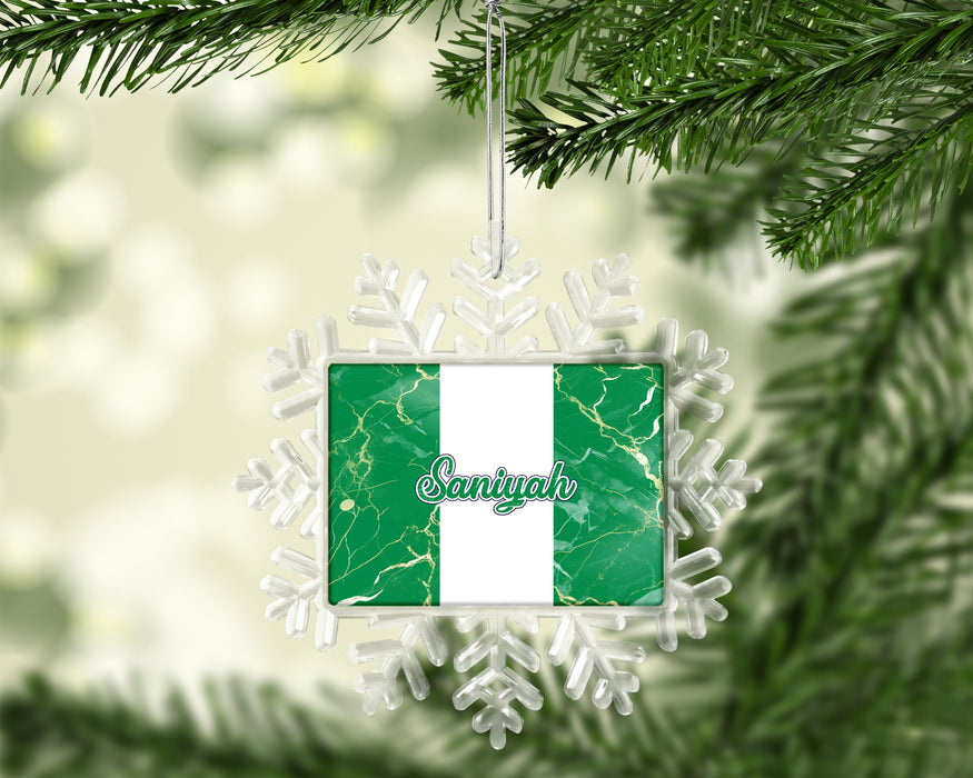 Personalized Christmas Tree Ornament African Country Flag Series - Nigeria Flag