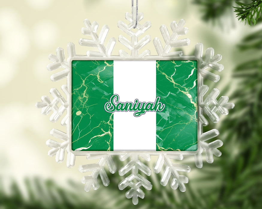 Personalized Christmas Tree Ornament African Country Flag Series - Nigeria Flag