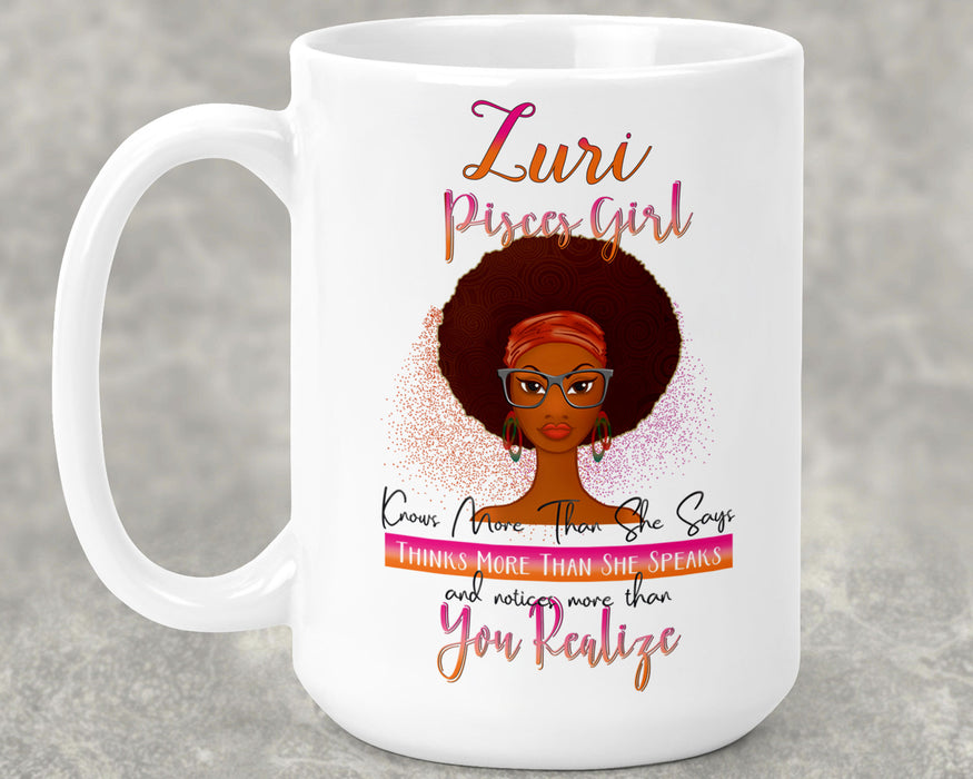 Birthday Black Queen Celebrate Zodiac Month Personalized Ceramic 15oz Mug