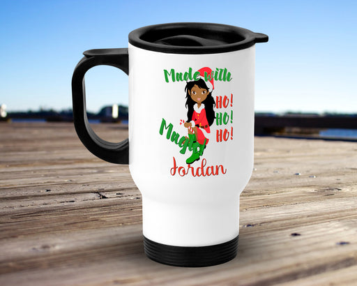Personalized Pretty Brown Woman Made With Magic Elf Travel Mug
