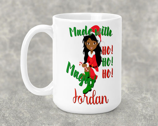 Personalized Pretty Brown Woman Made With Magic Elf Mug