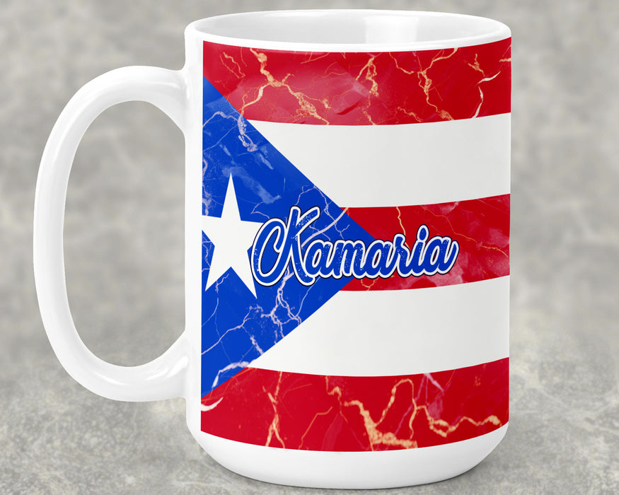 Personalized Ceramic 15oz Mug Country Flag Series - Puerto Rico Flag