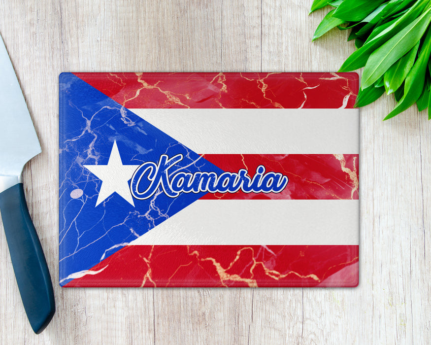 Personalized Cutting Board Country Flag Series - Puerto Rico Flag