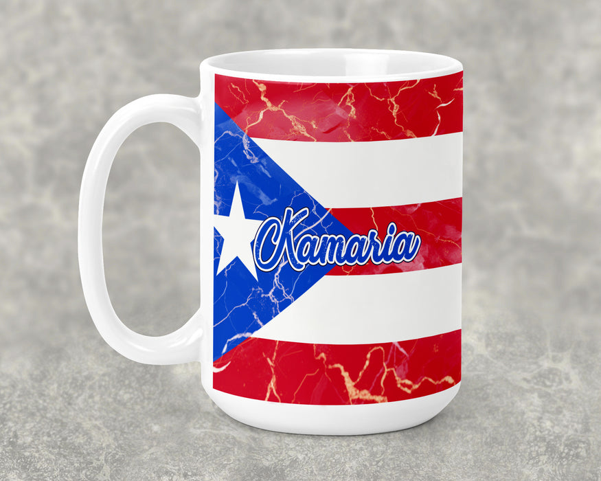 Personalized Ceramic 15oz Mug Country Flag Series - Puerto Rico Flag