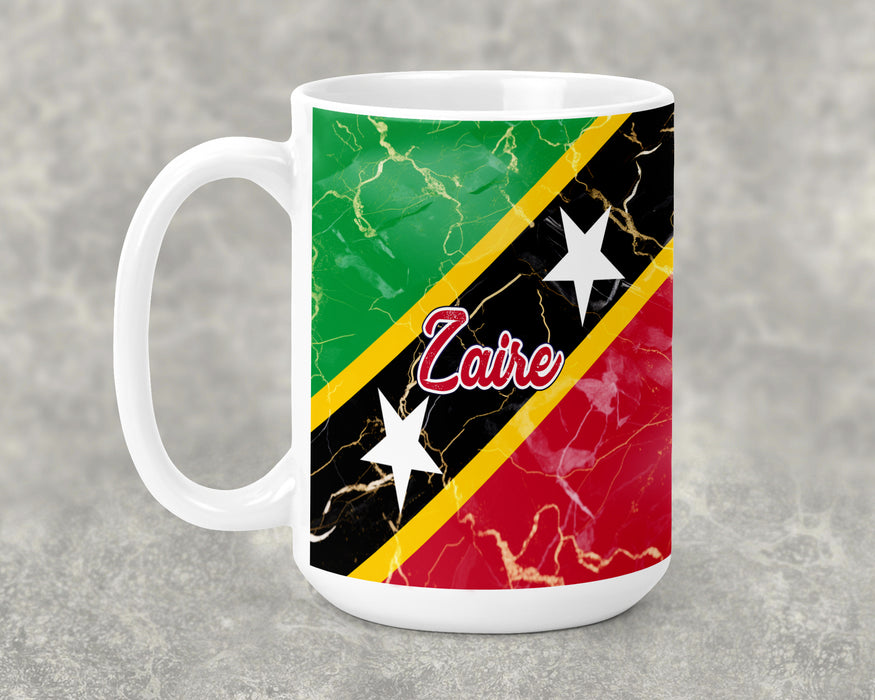 Personalized Ceramic 15oz Mug Country Flag Series - Saint Kitts and Nevis Flag