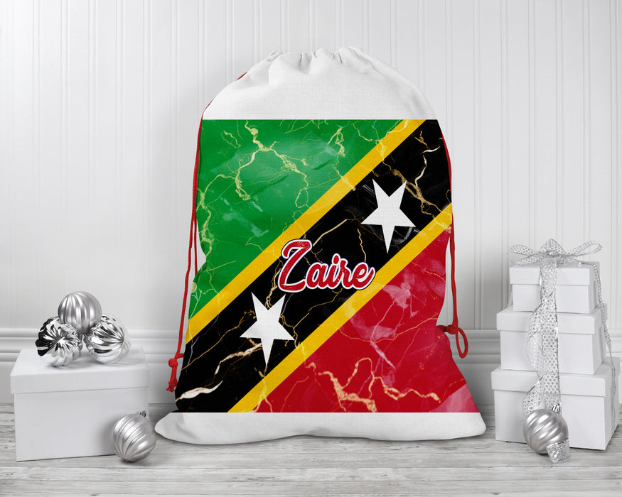 Personalized Reusable Santa Sack Flag Series - Saint Kitts and Nevis Flag