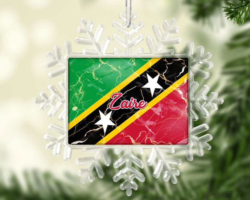 Personalized Christmas Tree Ornament Country Flag Series - Saint Kitts and Nevis Flag