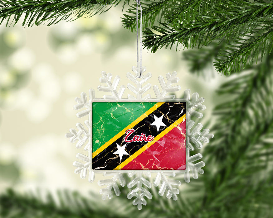Personalized Christmas Tree Ornament Country Flag Series - Saint Kitts and Nevis Flag