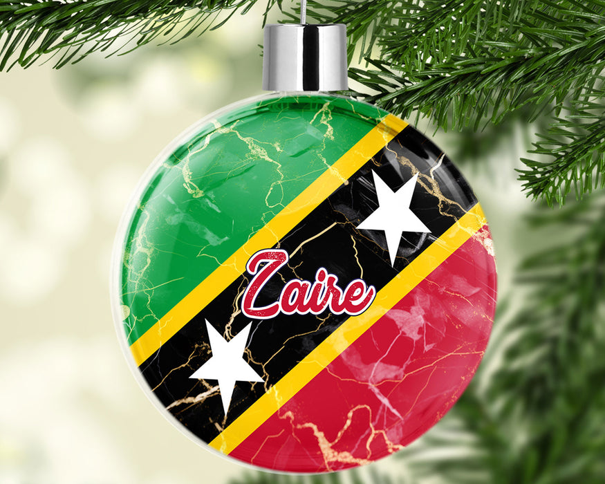 Personalized Christmas Tree Ornament Country Flag Series - Saint Kitts and Nevis Flag