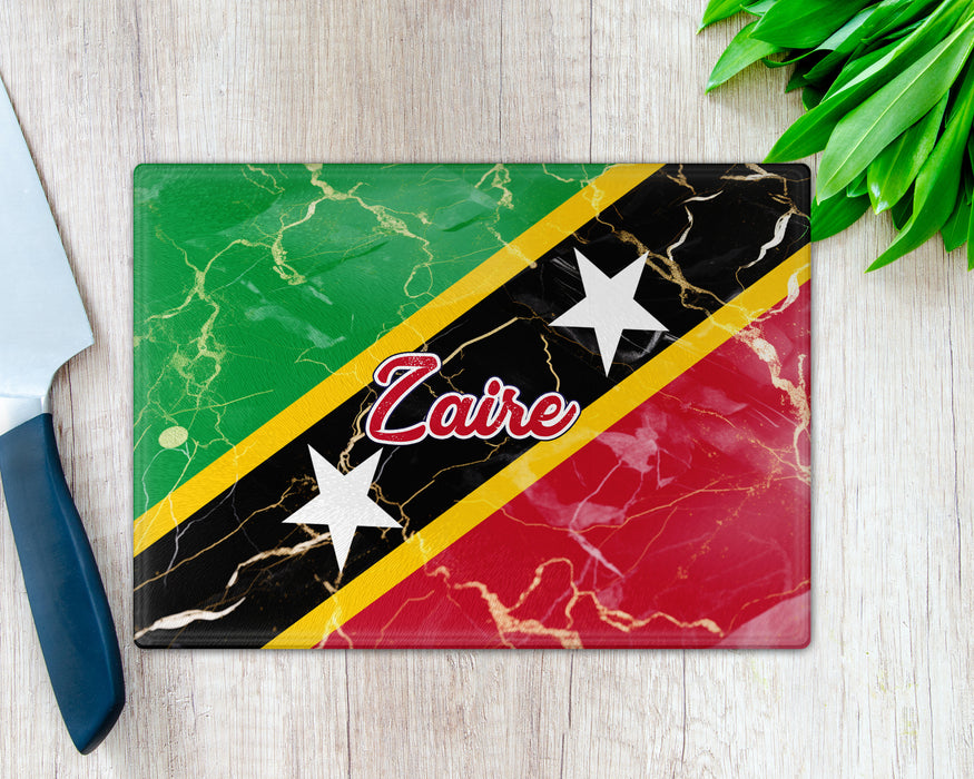 Personalized Cutting Board Country Flag Series - Saint Kitts and Nevis Flag