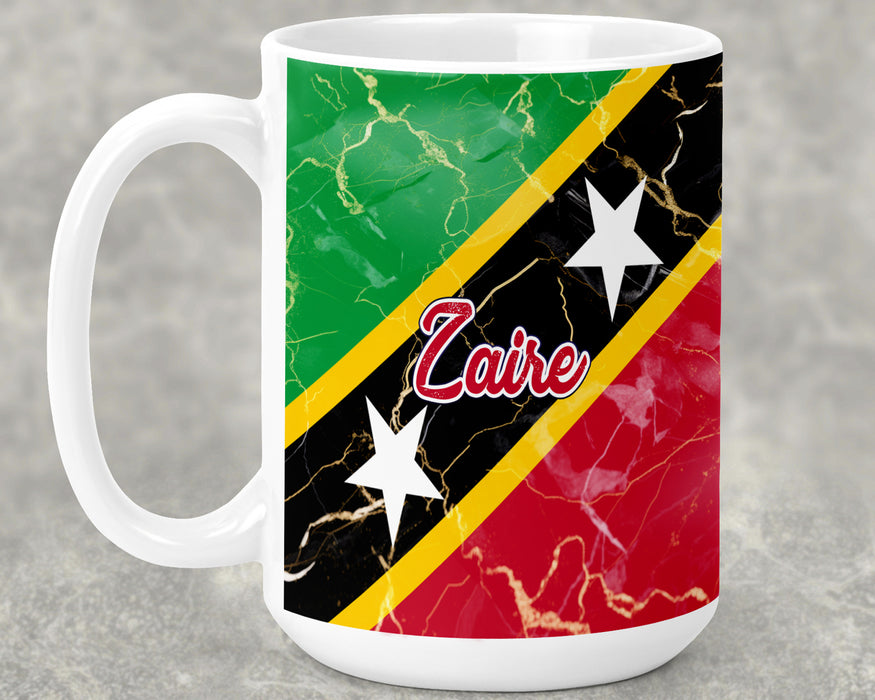 Personalized Ceramic 15oz Mug Country Flag Series - Saint Kitts and Nevis Flag