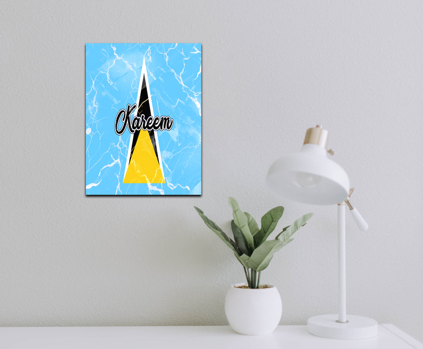 Personalized Wall Art Decorative Sign Flag Series - Saint Lucia Flag