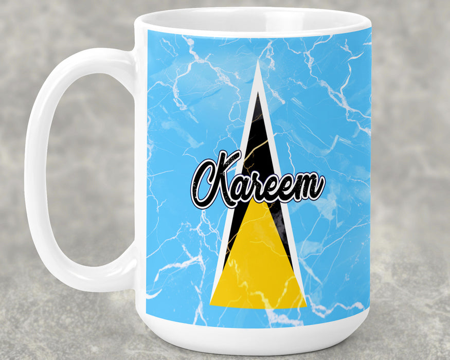 Personalized Ceramic 15oz Mug Country Flag Series - Saint Lucia Flag