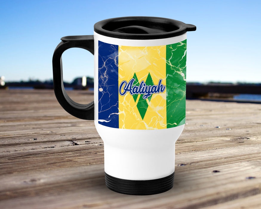 Personalized Insulated Travel Mug 14oz Country Flag Series - Dominican Republic Flag