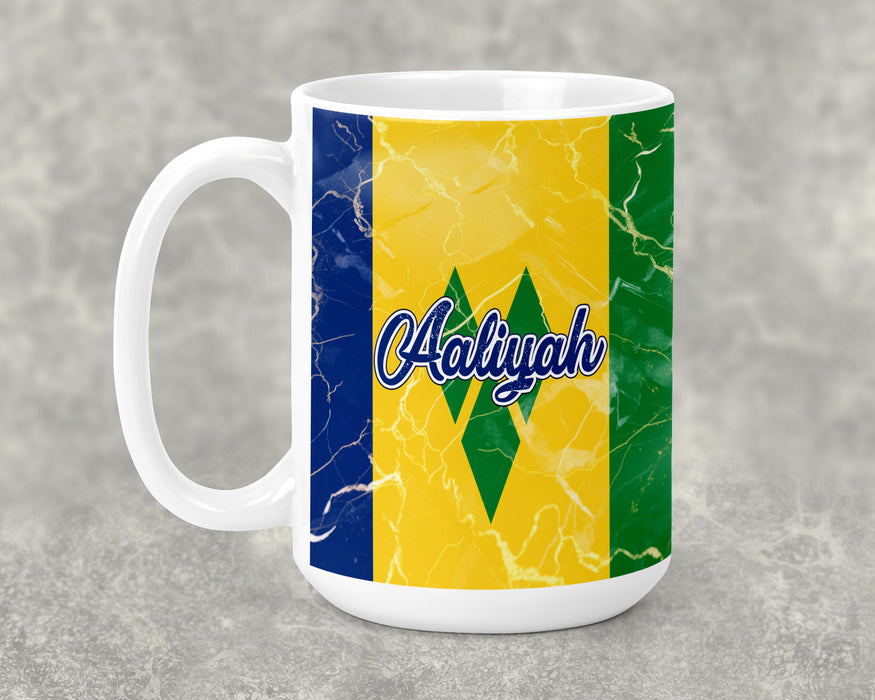 Personalized Ceramic 15oz Mug Country Flag Series - Saint Vincent and the Grenadines Flag