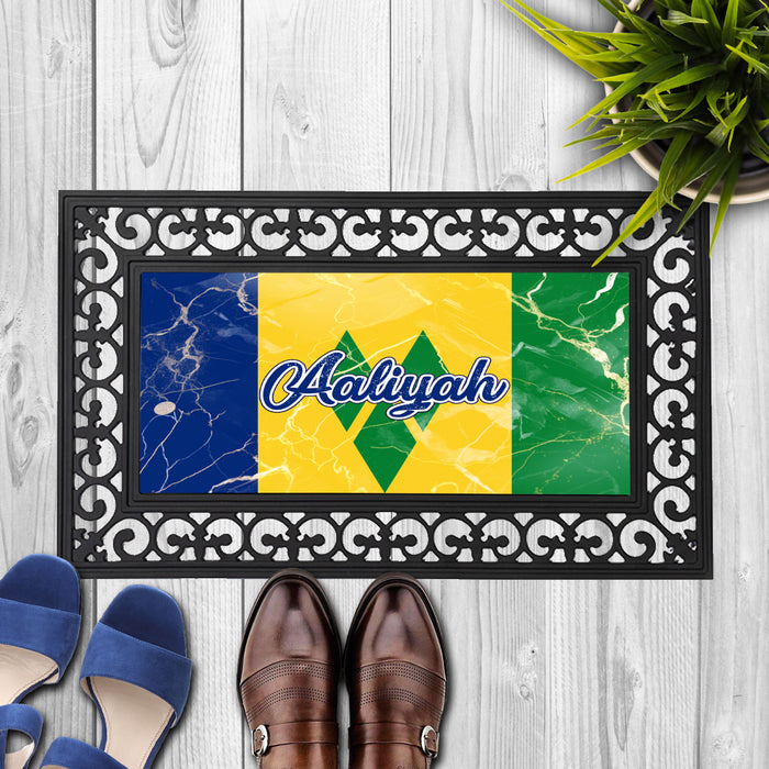 Personalized 18x30 inches Door Mat Flag Series - Saint Vincent and the Grenadines Flag