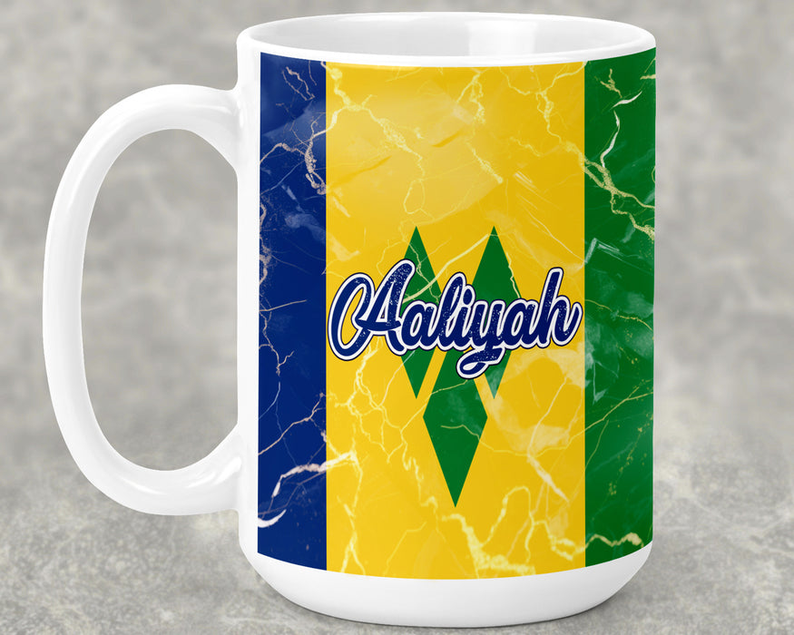 Personalized Ceramic 15oz Mug Country Flag Series - Saint Vincent and the Grenadines Flag