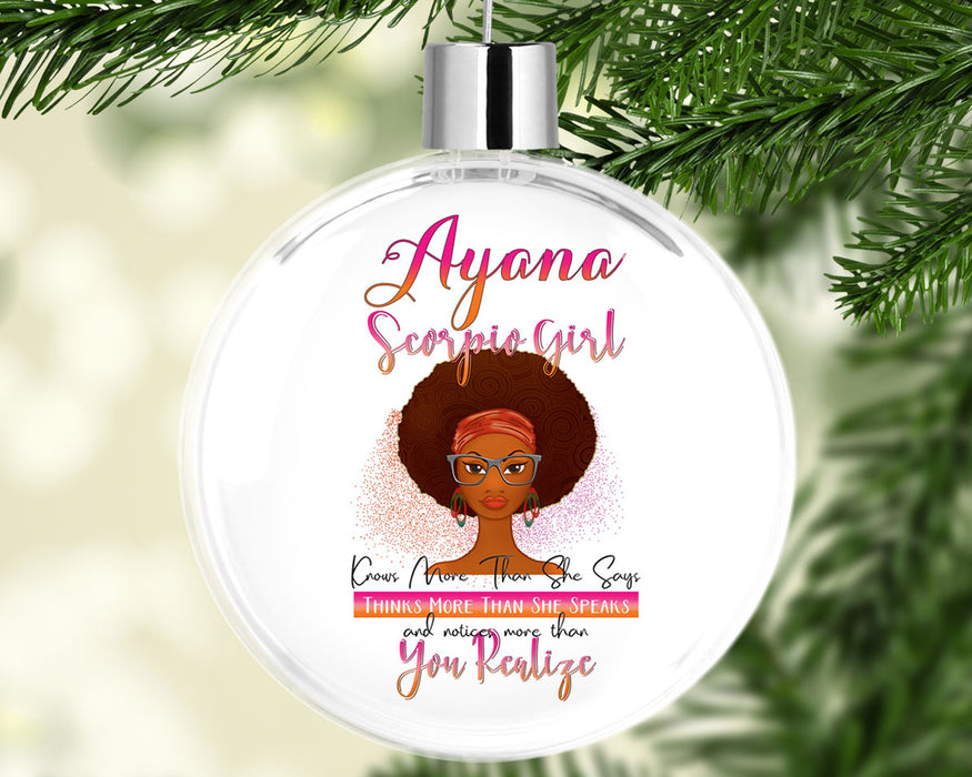 Birthday Black Queen Celebrate Zodiac Month Personalized Christmas Tree Ornament