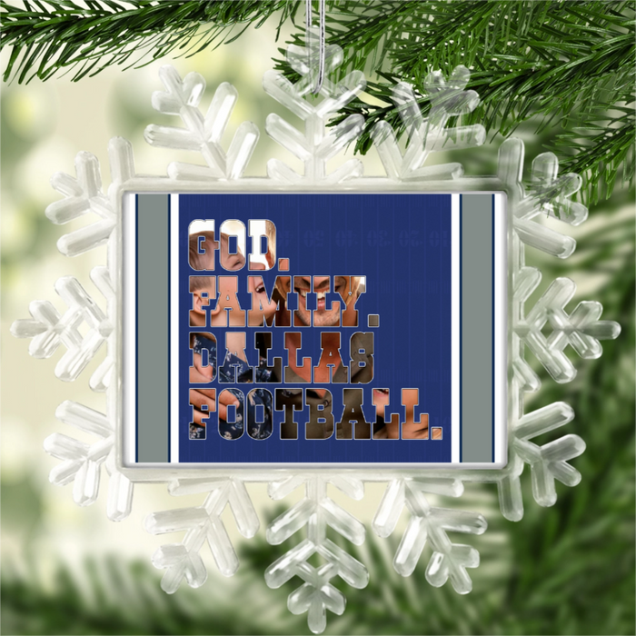 BRGiftShop Personalized Custom Photo Football Team Snowflake Ornament – Personalize with Your State and Team!