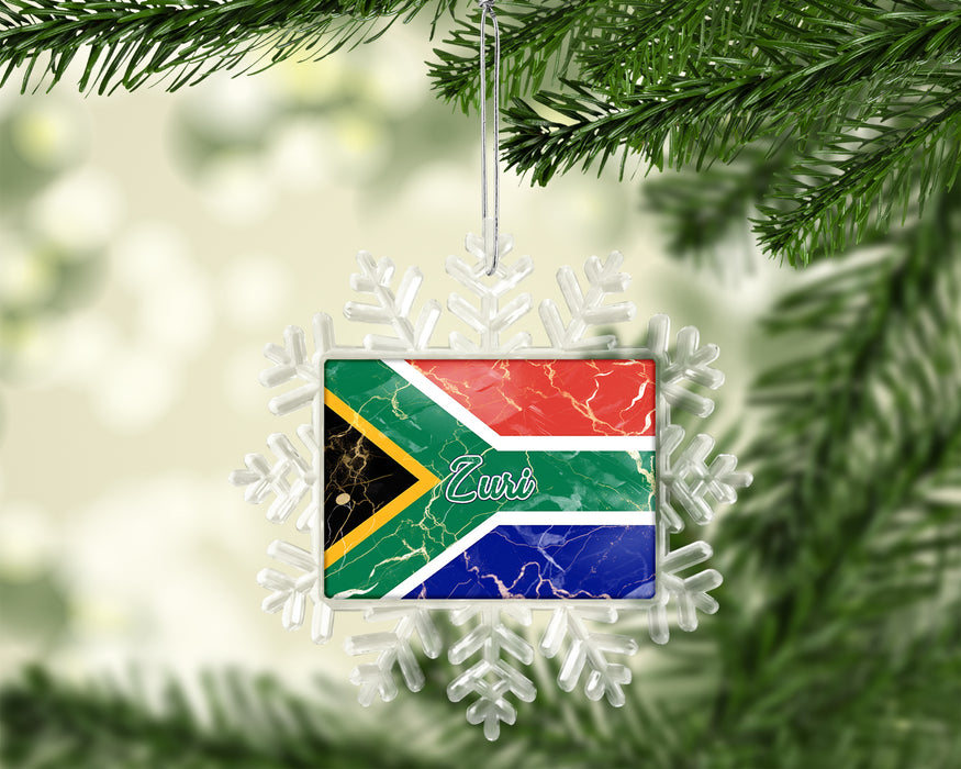 Personalized Christmas Tree Ornament African Country Flag Series - South Africa Flag