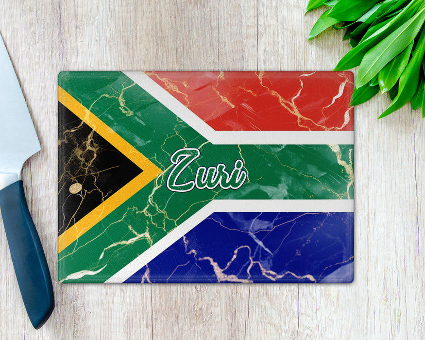 Personalized Cutting Board African Country Flag Series - South Africa Flag