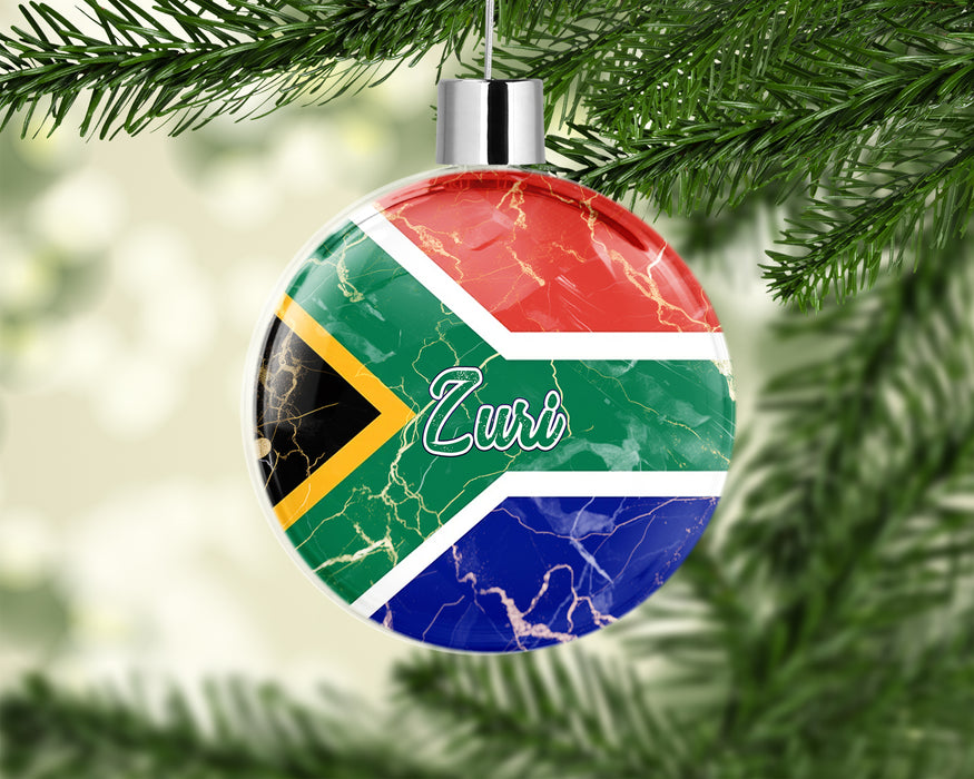 Personalized Christmas Tree Ornament African Country Flag Series - South Africa Flag