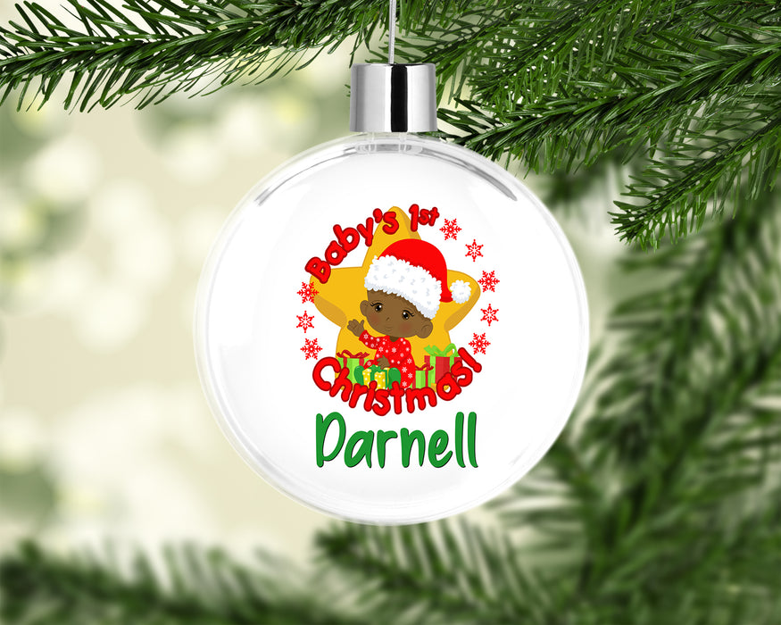Personalized Baby Boy First Christmas Ornament