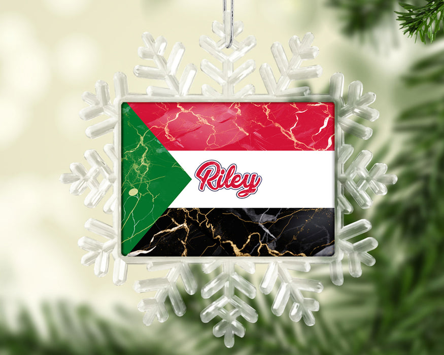 Personalized Christmas Tree Ornament African Country Flag Series - Sudan Flag