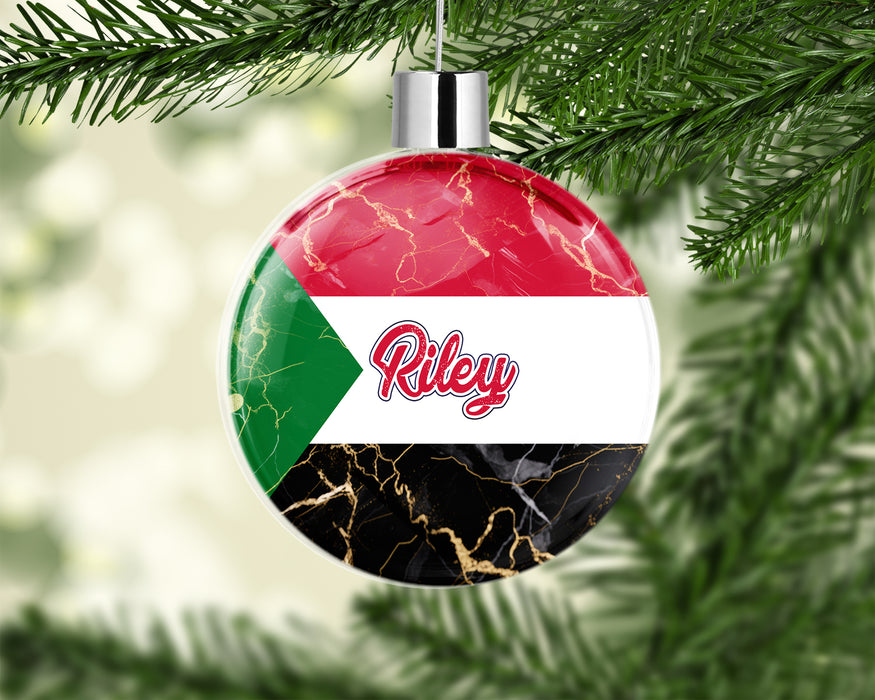 Personalized Christmas Tree Ornament African Country Flag Series - Sudan Flag