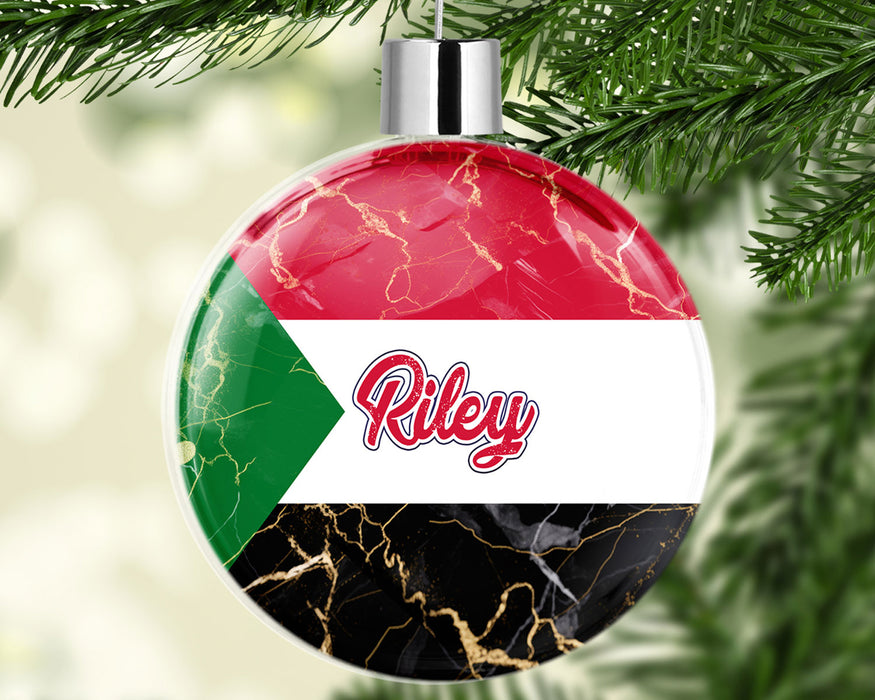 Personalized Christmas Tree Ornament African Country Flag Series - Sudan Flag