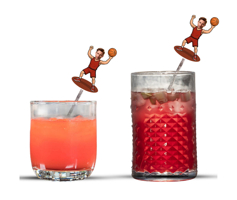 Bleu Reign Personalized Basketball Player Face Swizzle Sticks