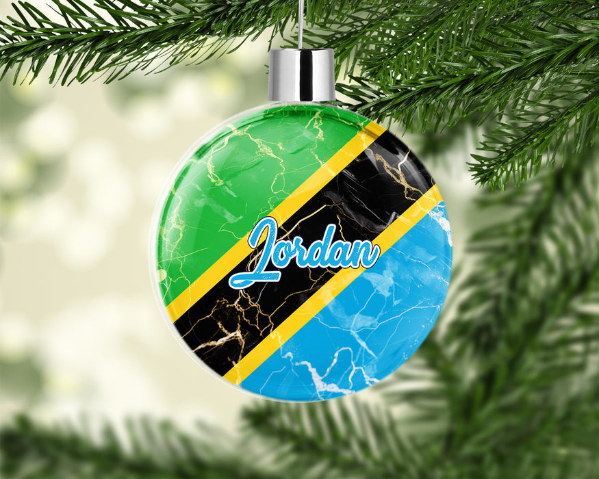 Personalized Christmas Tree Ornament African Country Flag Series - Tanzania Flag
