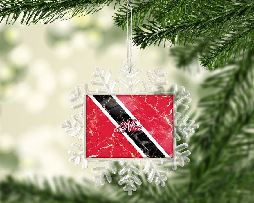Personalized Christmas Tree Ornament Country Flag Series - Trinidad and Tobago Flag