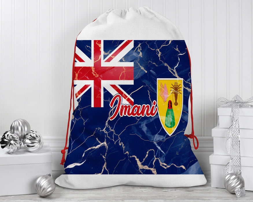 Personalized Reusable Santa Sack Flag Series - Turks and Caicos Islands Flag