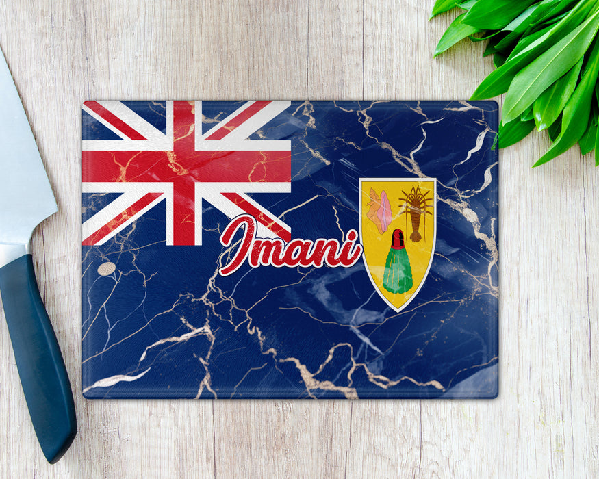 Personalized Cutting Board Country Flag Series - Turks and Caicos Islands Flag