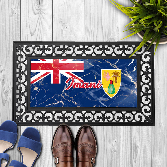 Personalized 18x30 inches Door Mat Flag Series - Turks and Caicos Islands Flag