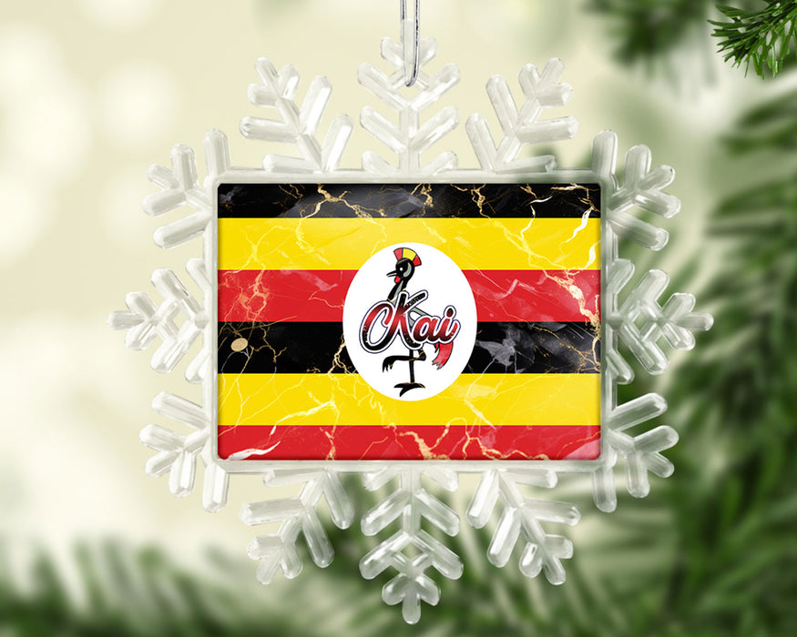 Personalized Christmas Tree Ornament African Country Flag Series - Uganda Flag