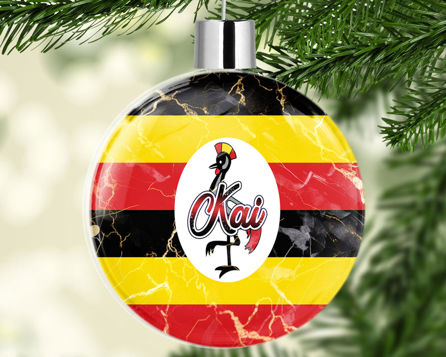 Personalized Christmas Tree Ornament African Country Flag Series - Uganda Flag