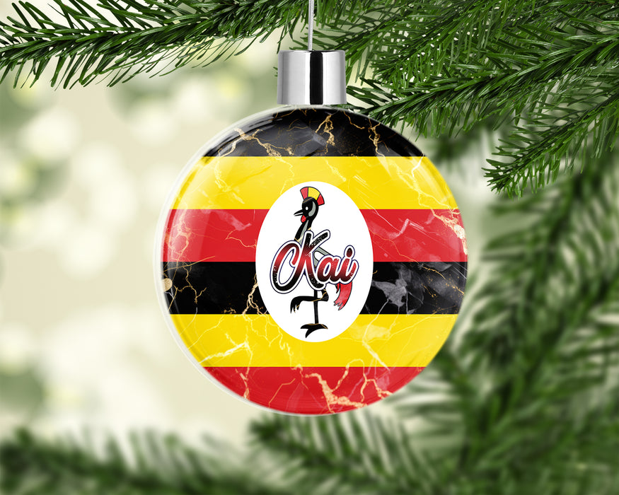 Personalized Christmas Tree Ornament African Country Flag Series - Uganda Flag