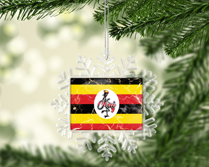 Personalized Christmas Tree Ornament African Country Flag Series - Uganda Flag