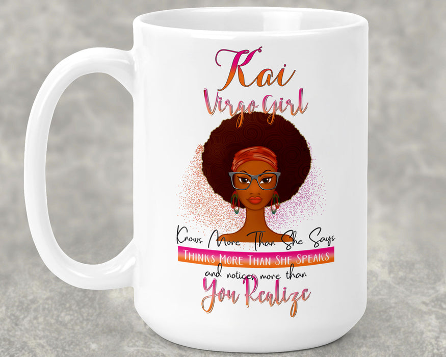 Birthday Black Queen Celebrate Zodiac Month Personalized Ceramic 15oz Mug